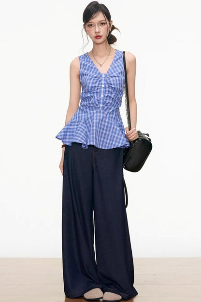 Chic V-Neck Vest Pants Set-Up
