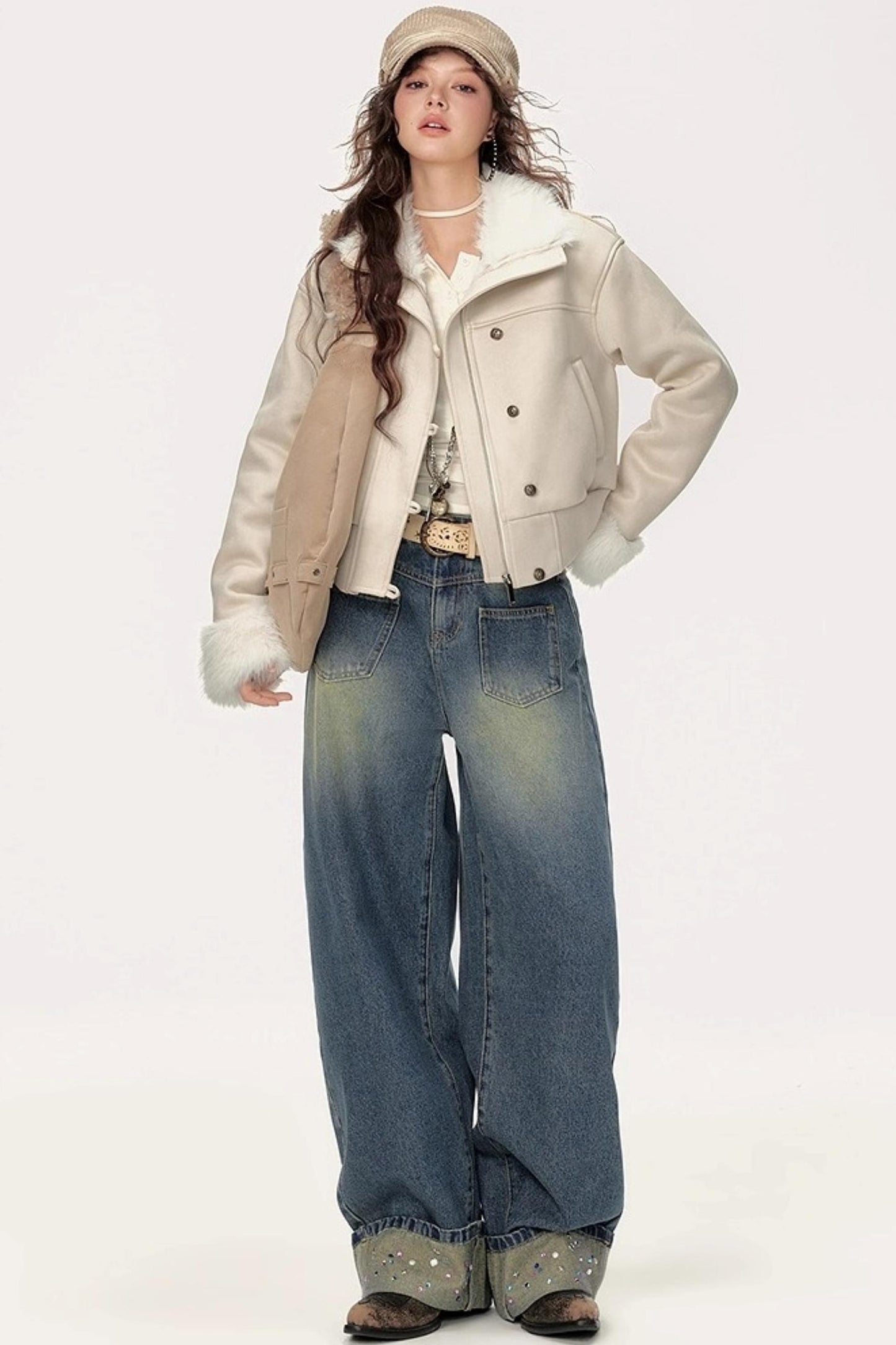 High-Waisted Wide-Leg Jeans