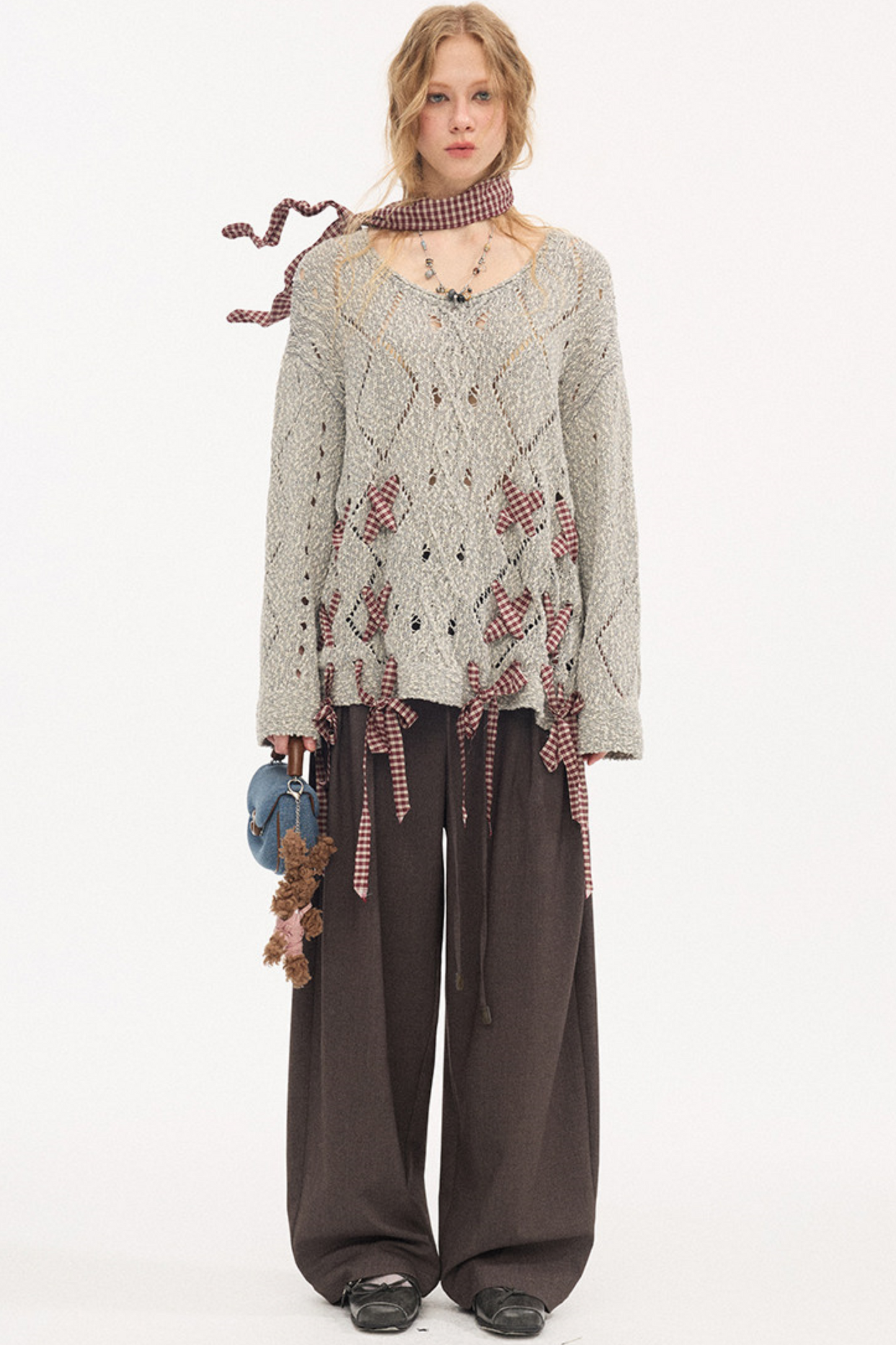 Strappy Quilted Hollow Sweater