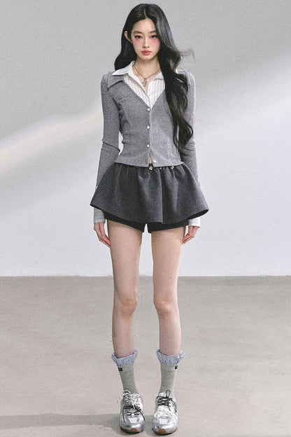 Slimming Long-Sleeved Knitted Top