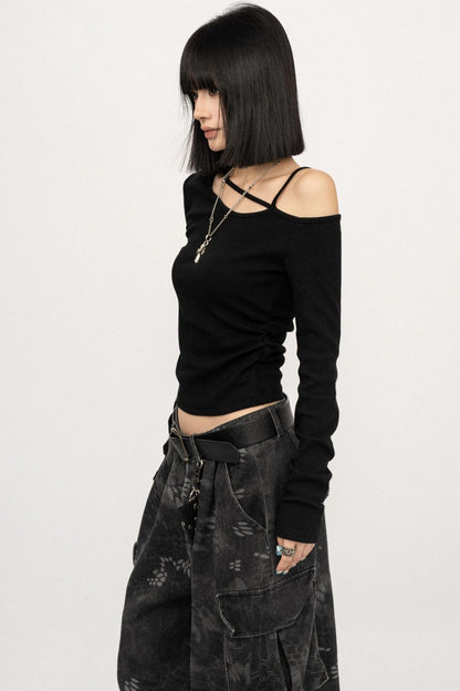 Autumn Spice Black Long Sleeve T-Shirt