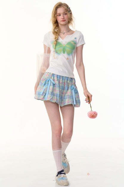 American Butterfly V-Neck T-Shirt