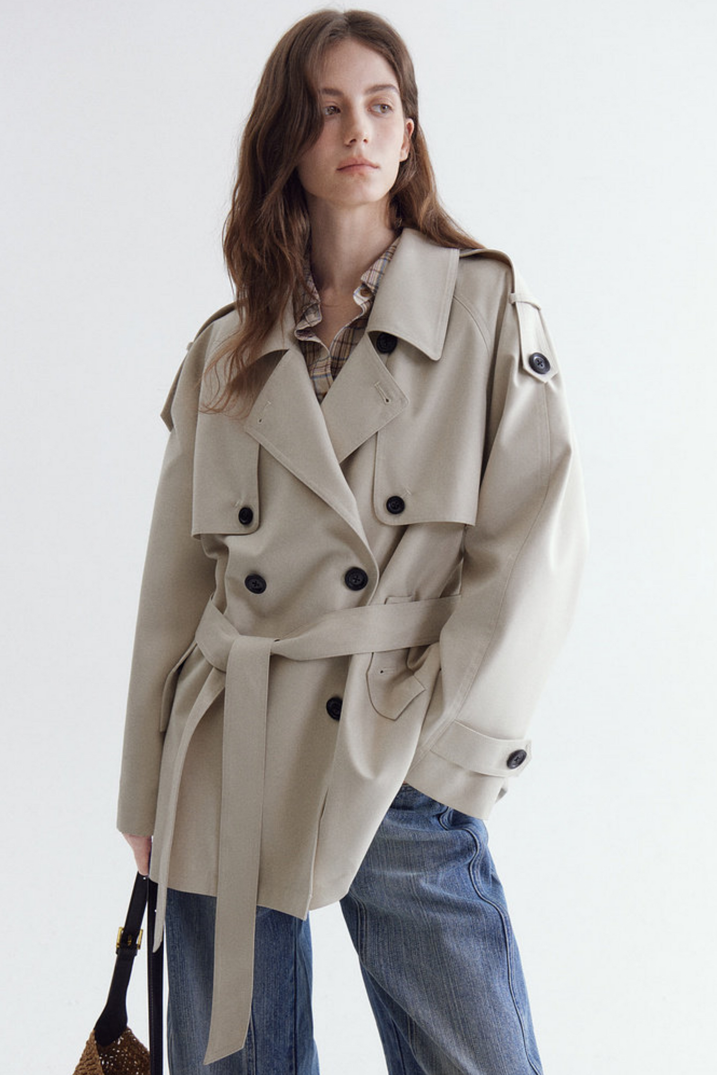 French Classic Double-Breasted Trench Coat