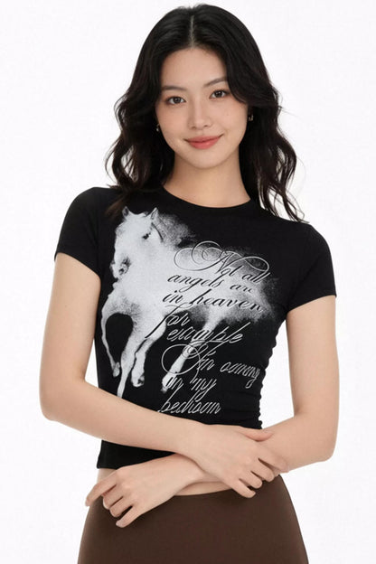 Retro Pony Print Top