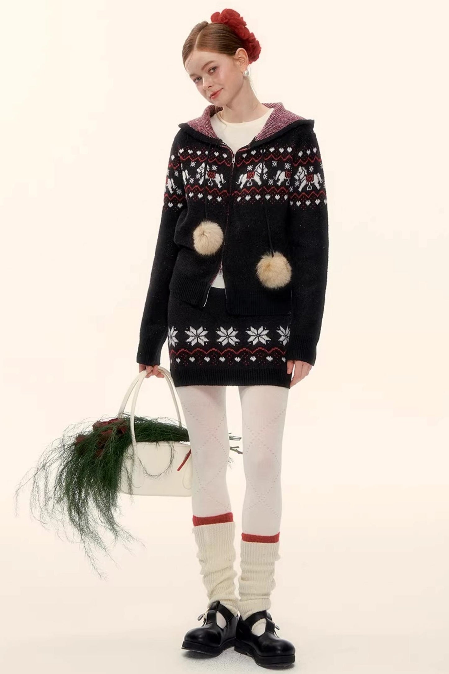 Wool Blend Fair Isle Jacket Set-Up