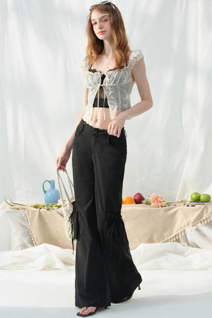 Lace-Trimmed Womens Pants
