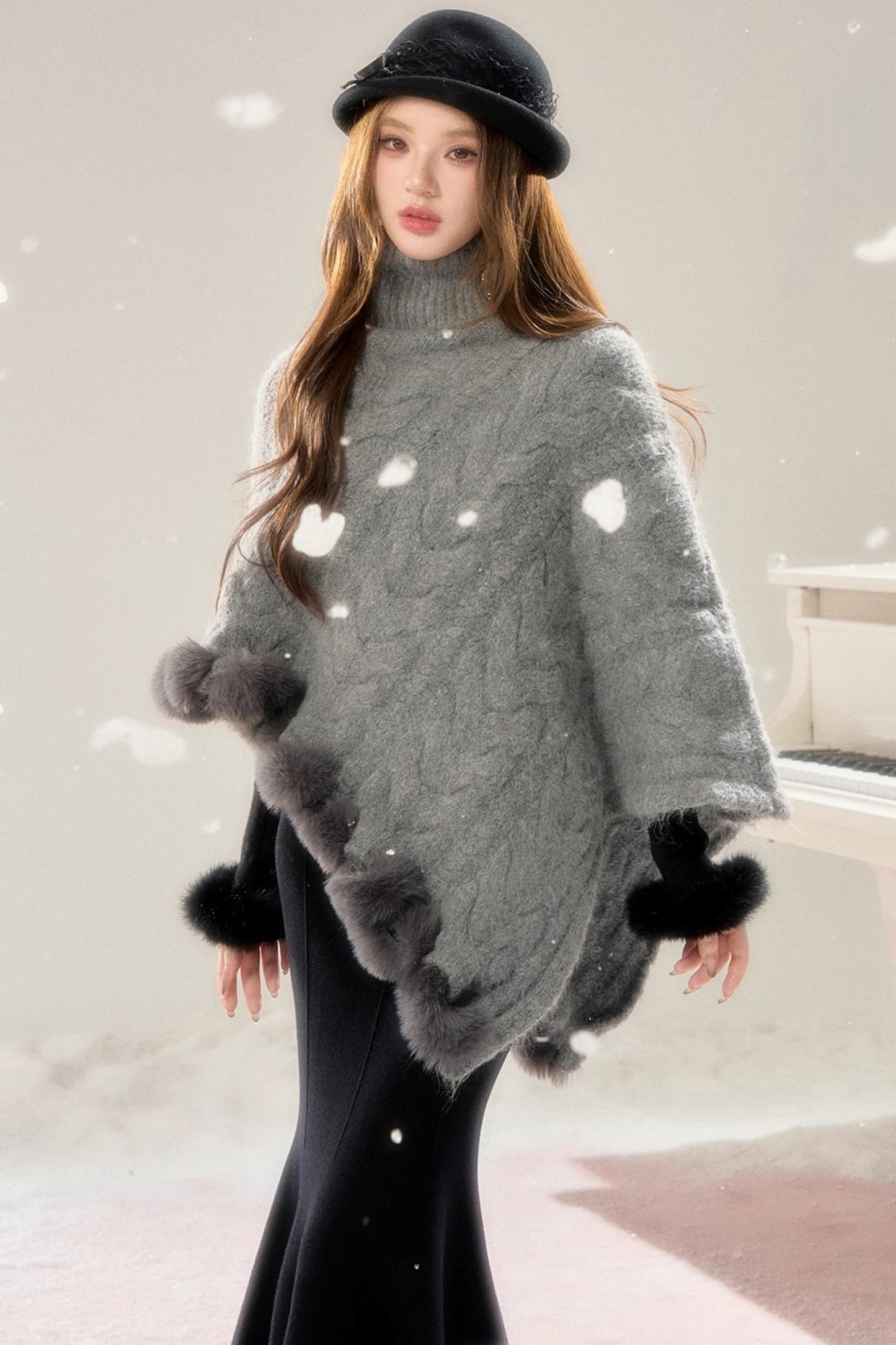 Winter Love Song Knitted Cape