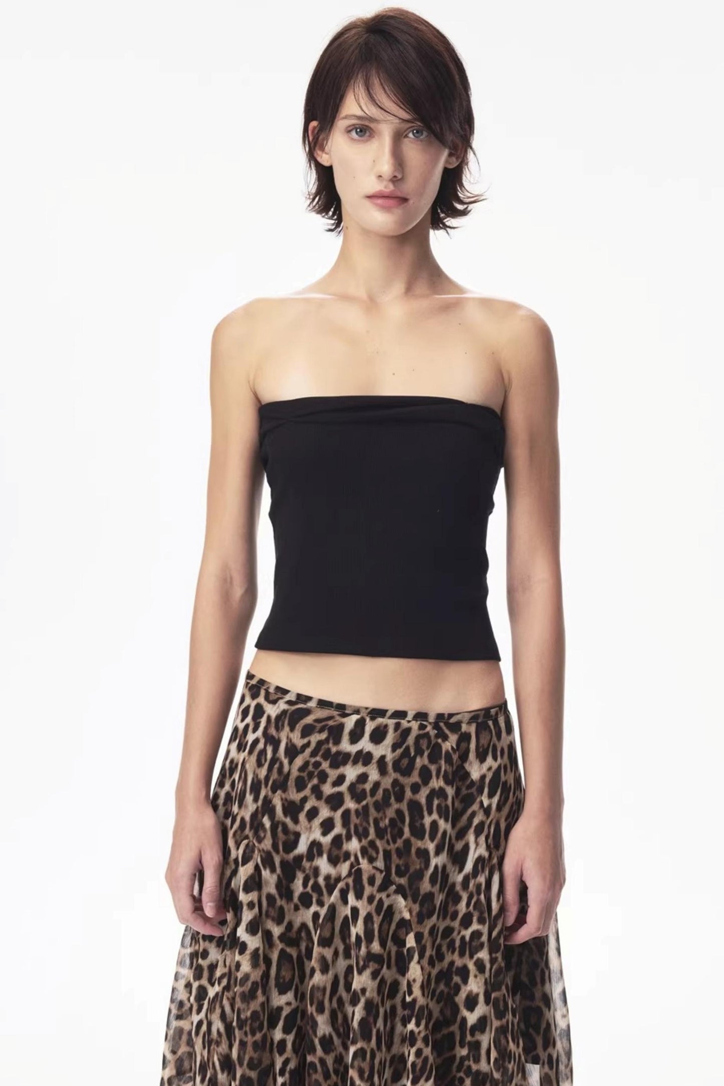 Summer Blue Two-Tone Tube Top