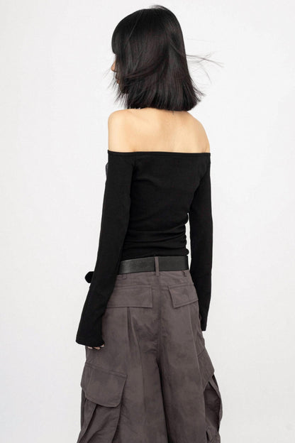 Vintage Swing Collar Long Sleeve Top