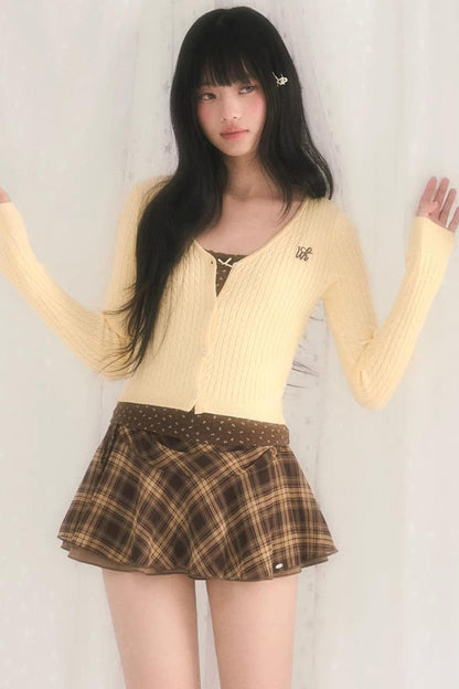 Korean Jacquard Knitted Cardigan Top