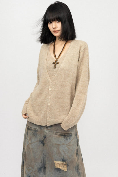 Knitted V-Neck Cardigan