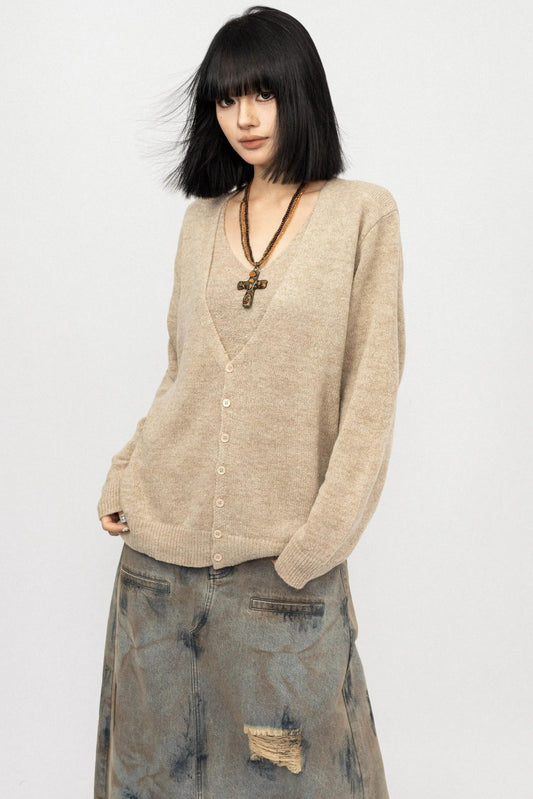 Knitted V-Neck Cardigan