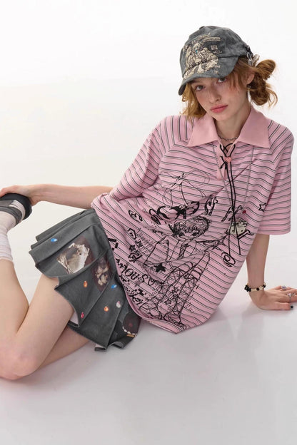 Animal Pleated Skirt