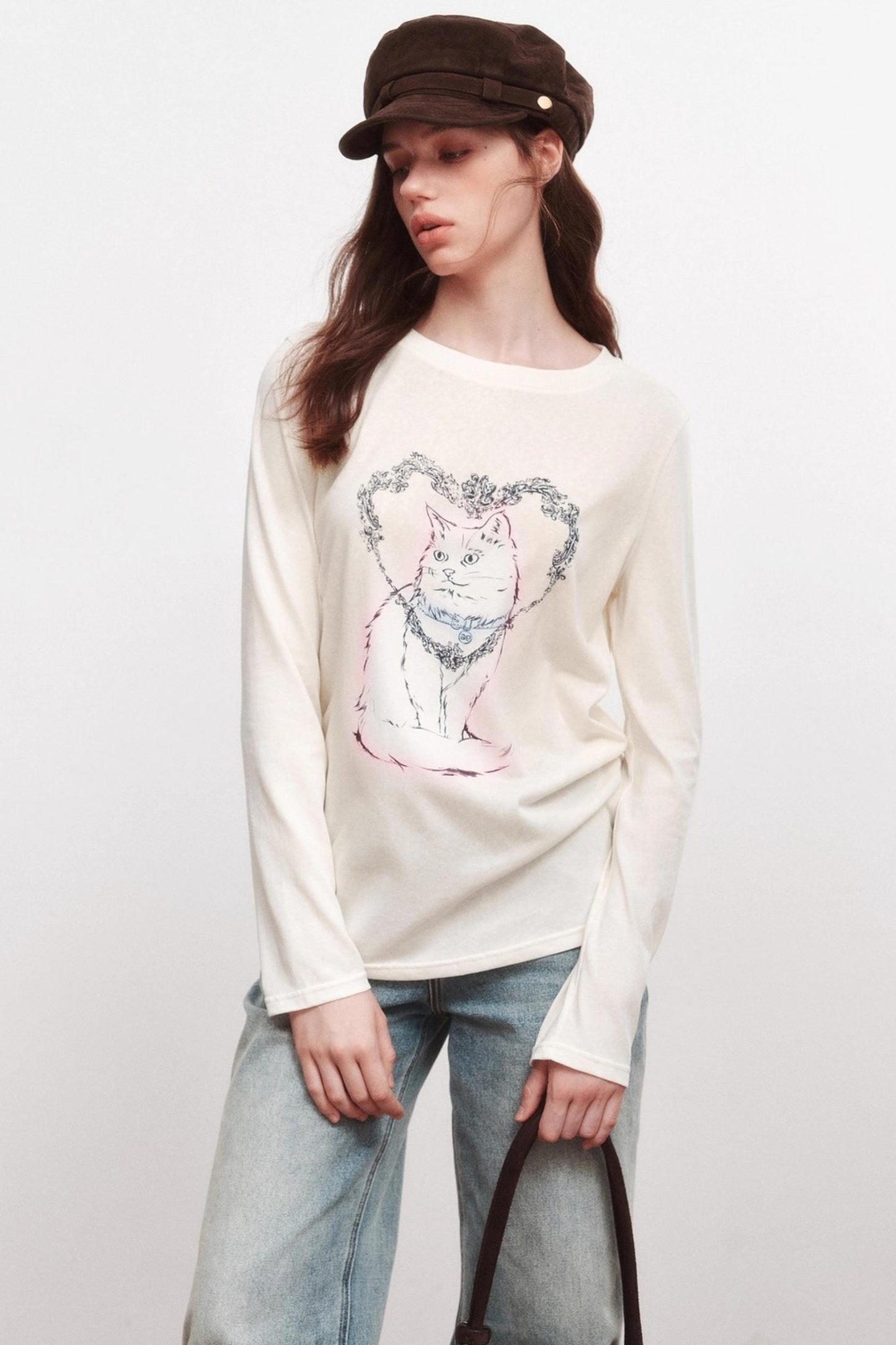 Love Cat Long-Sleeved T-Shirt