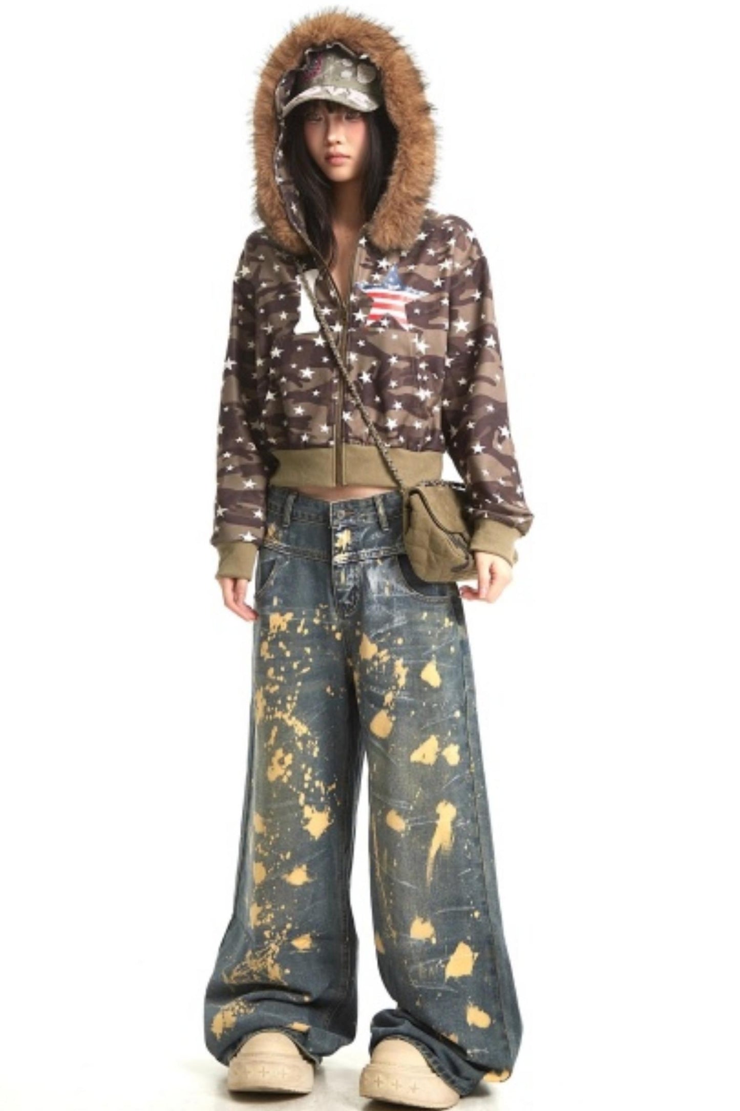 Retro Splatter Denim Pants