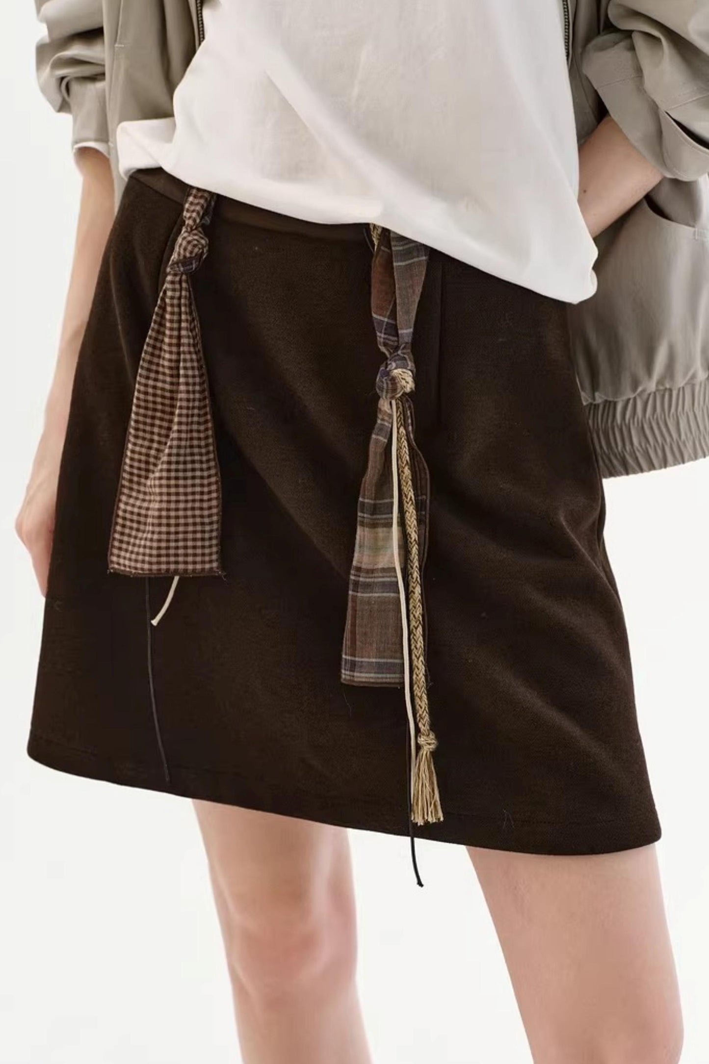 Thickened Knit Patchwork Skirt