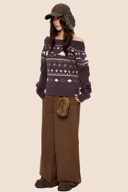 Fair Island Print Knit Sweater