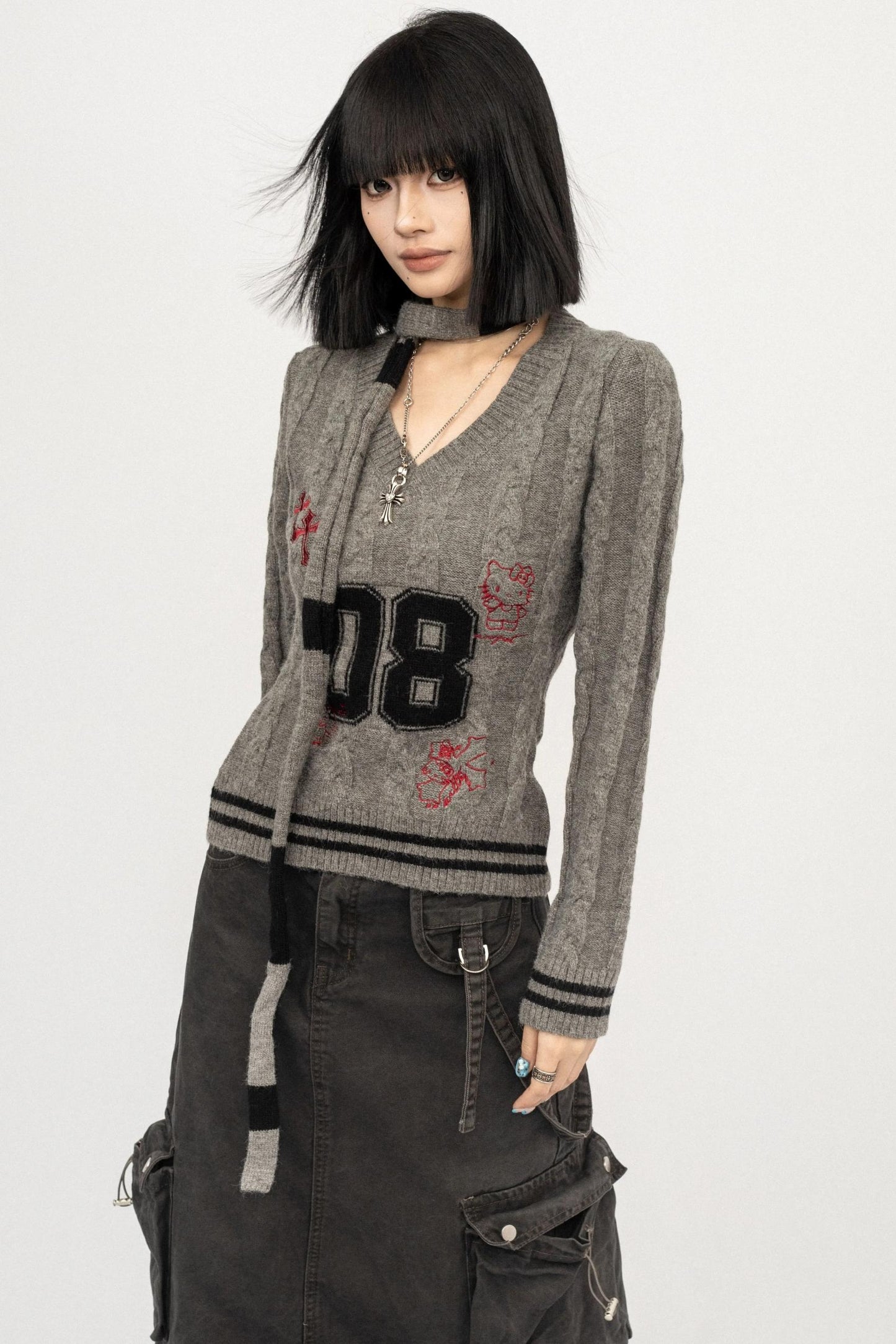 Vintage Spice Girl V-Neck Sweater