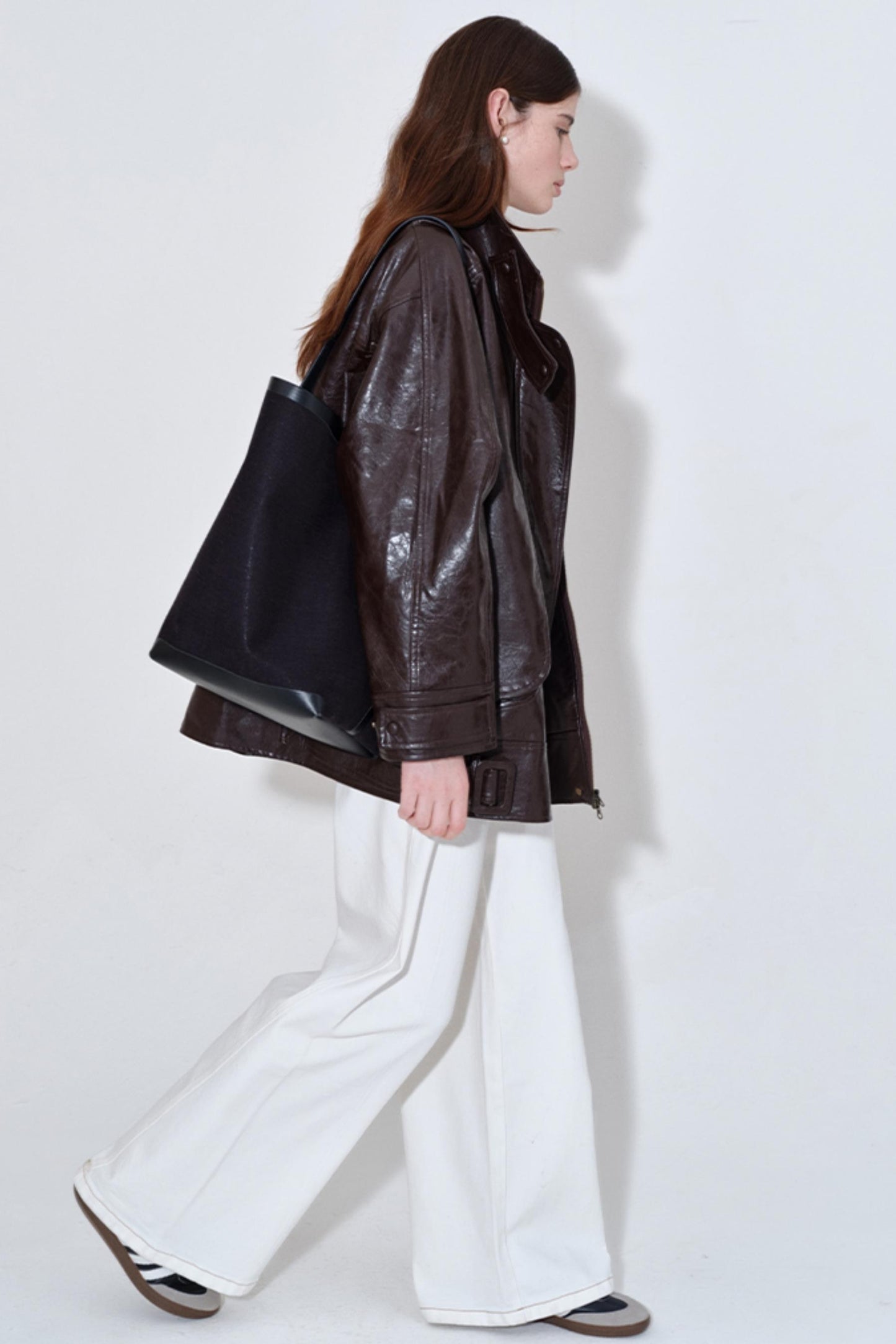 Cool Three-dimensional Oil Wax Leather Jacket