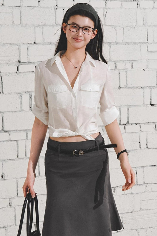 Sheer Patchwork Shirt