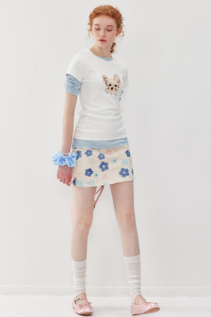 Embellished Sequin A-Line Skirt