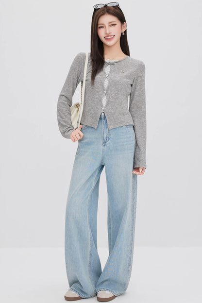 Hollow-Out Polka Dot Blouse Set-Up