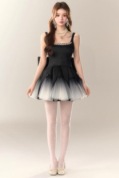 Swan Dance Mesh Panelled Slip Dress