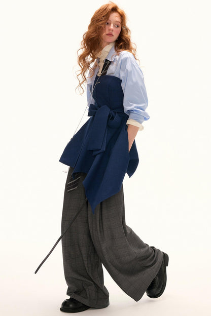 Blue Irregular Waist Dress