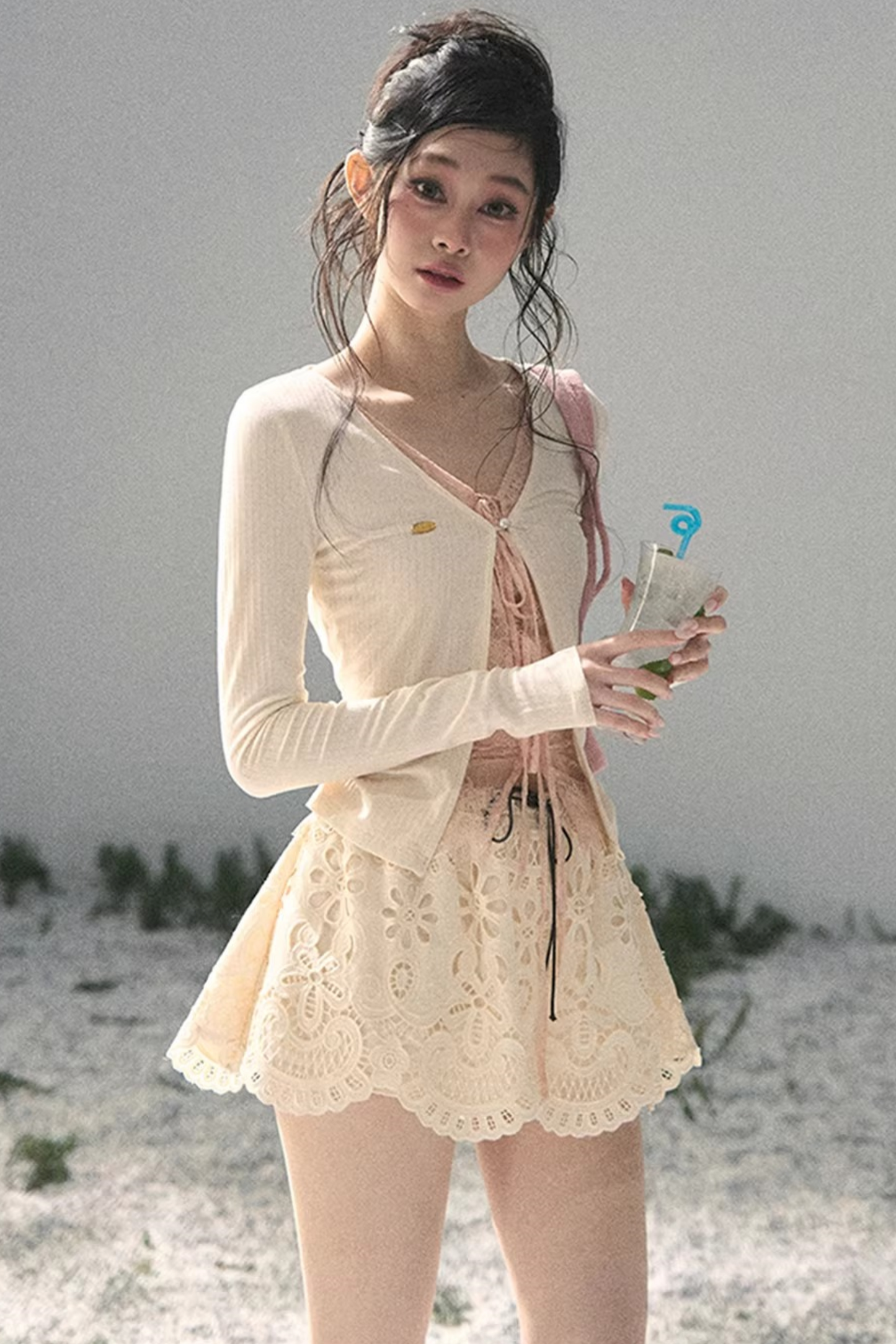 Lace Hollow-Out Top