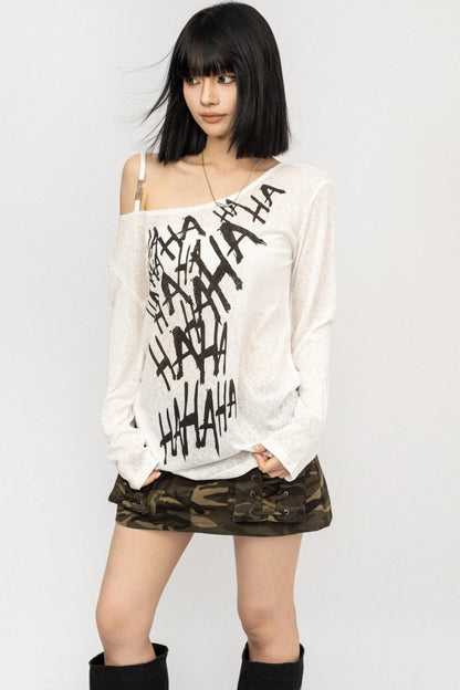 Vintage Off-the-Shoulder Smock Top