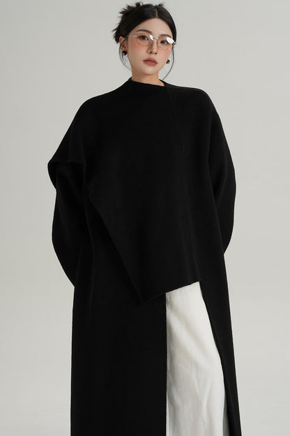 High-End Shawl Collar Wool Long Coat