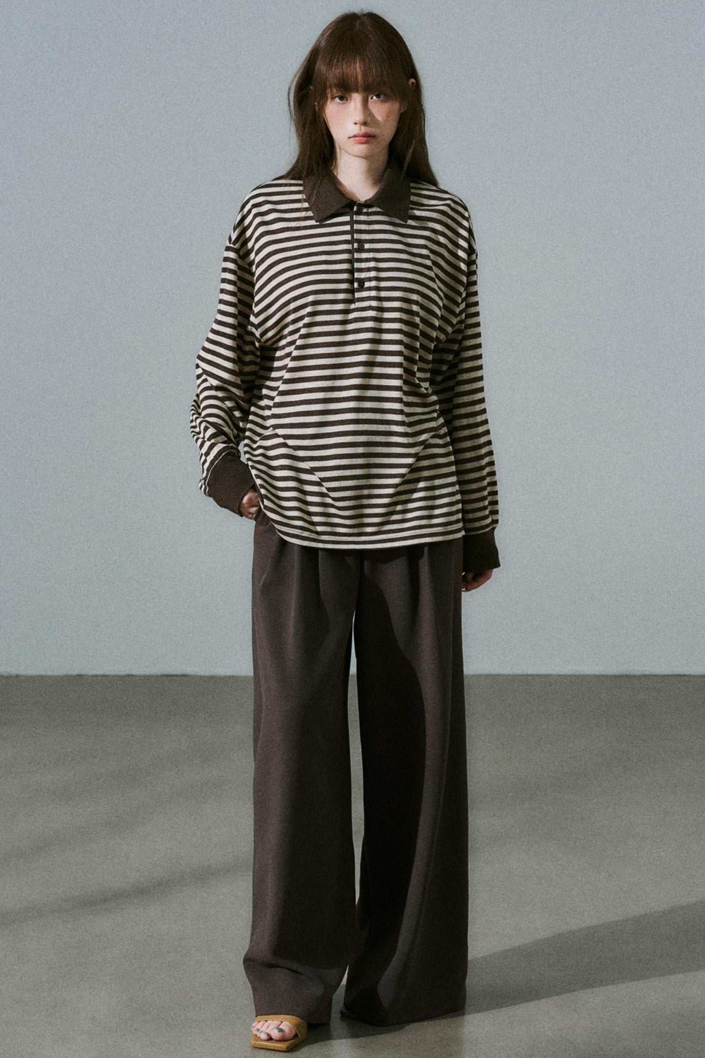 Chocolate Brown Striped Top