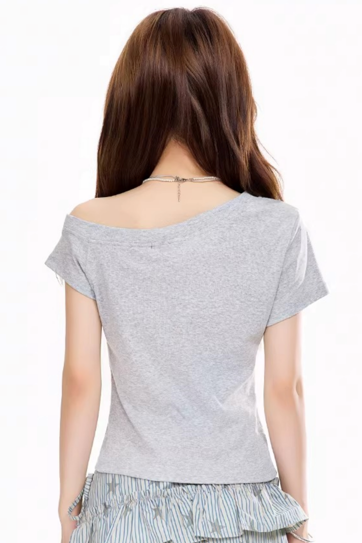 One-Shoulder Digital Print Top