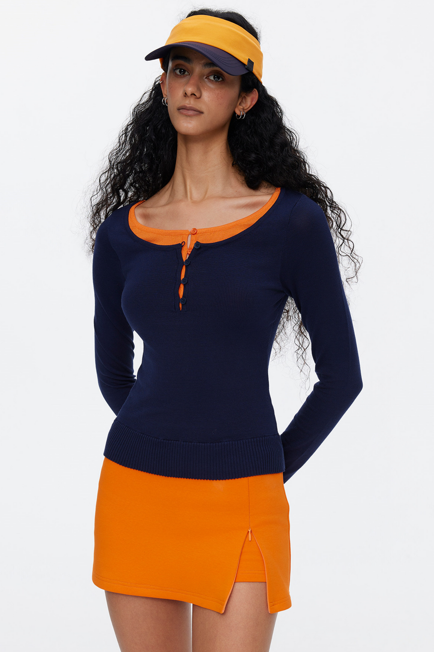 Lyocell Tencel Farbblock-Sweater