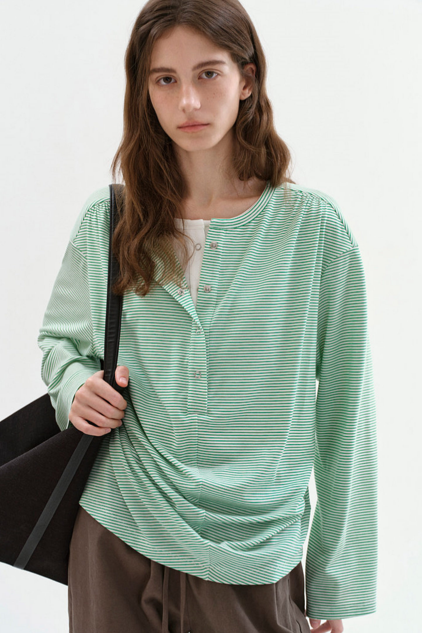 Apple Green Pinstripe Top