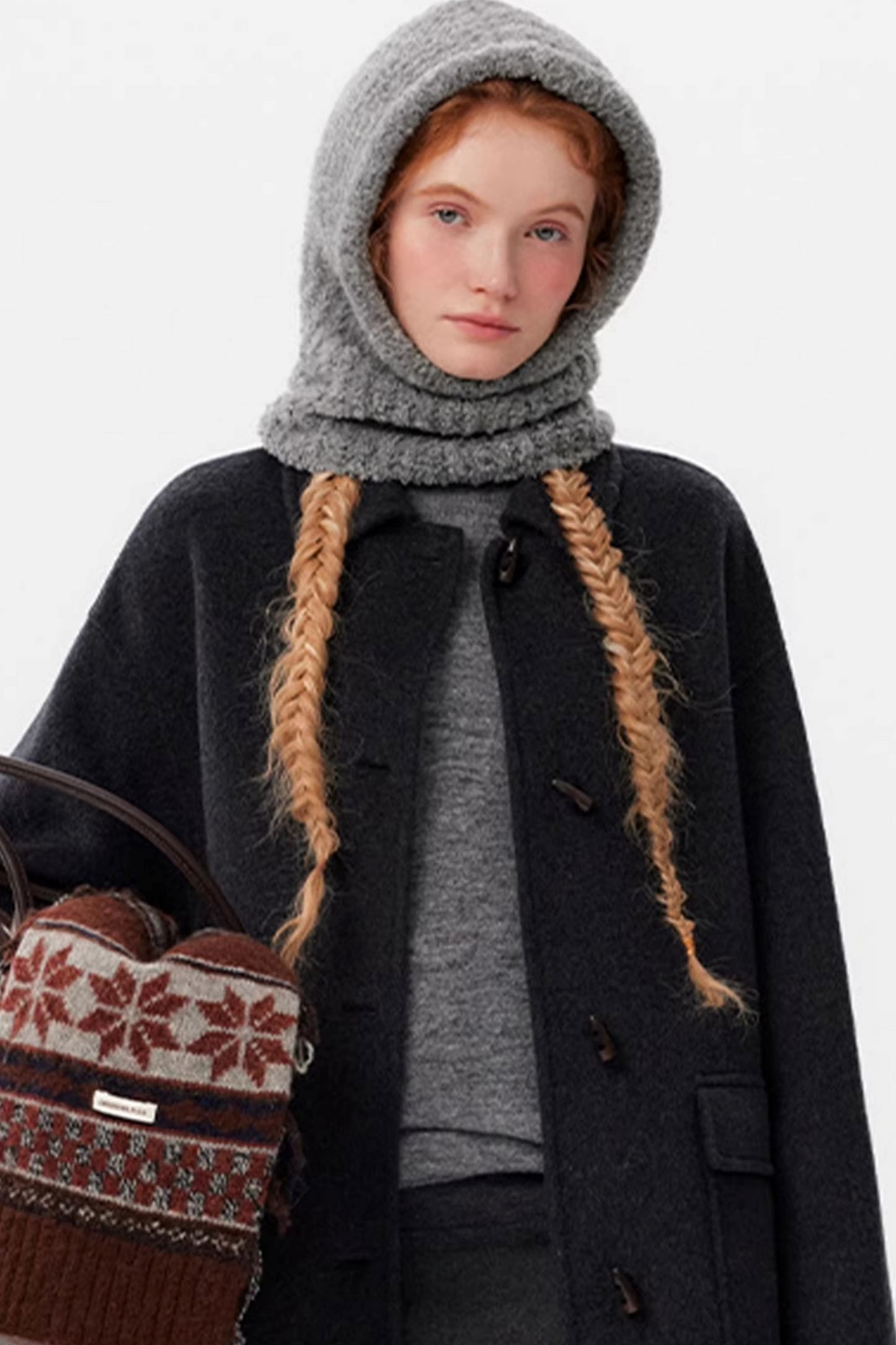 Curly Knit Wool Balaclava