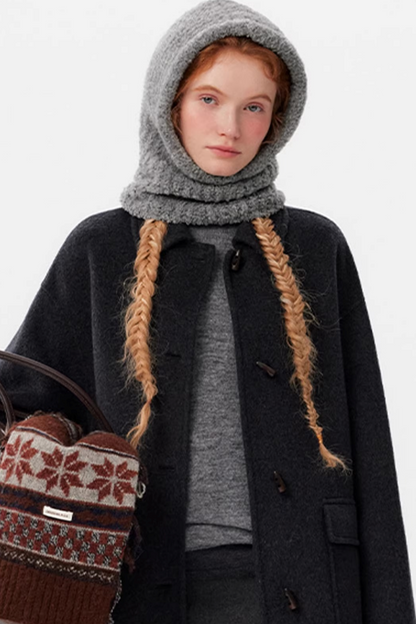 Curly Knit Wool Balaclava