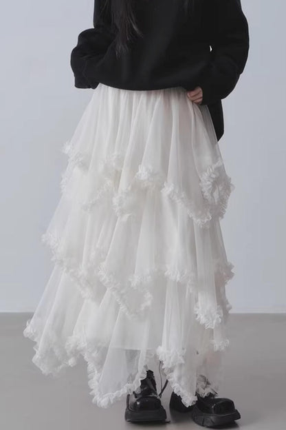 Asymmetrical Cake A-Line Skirt