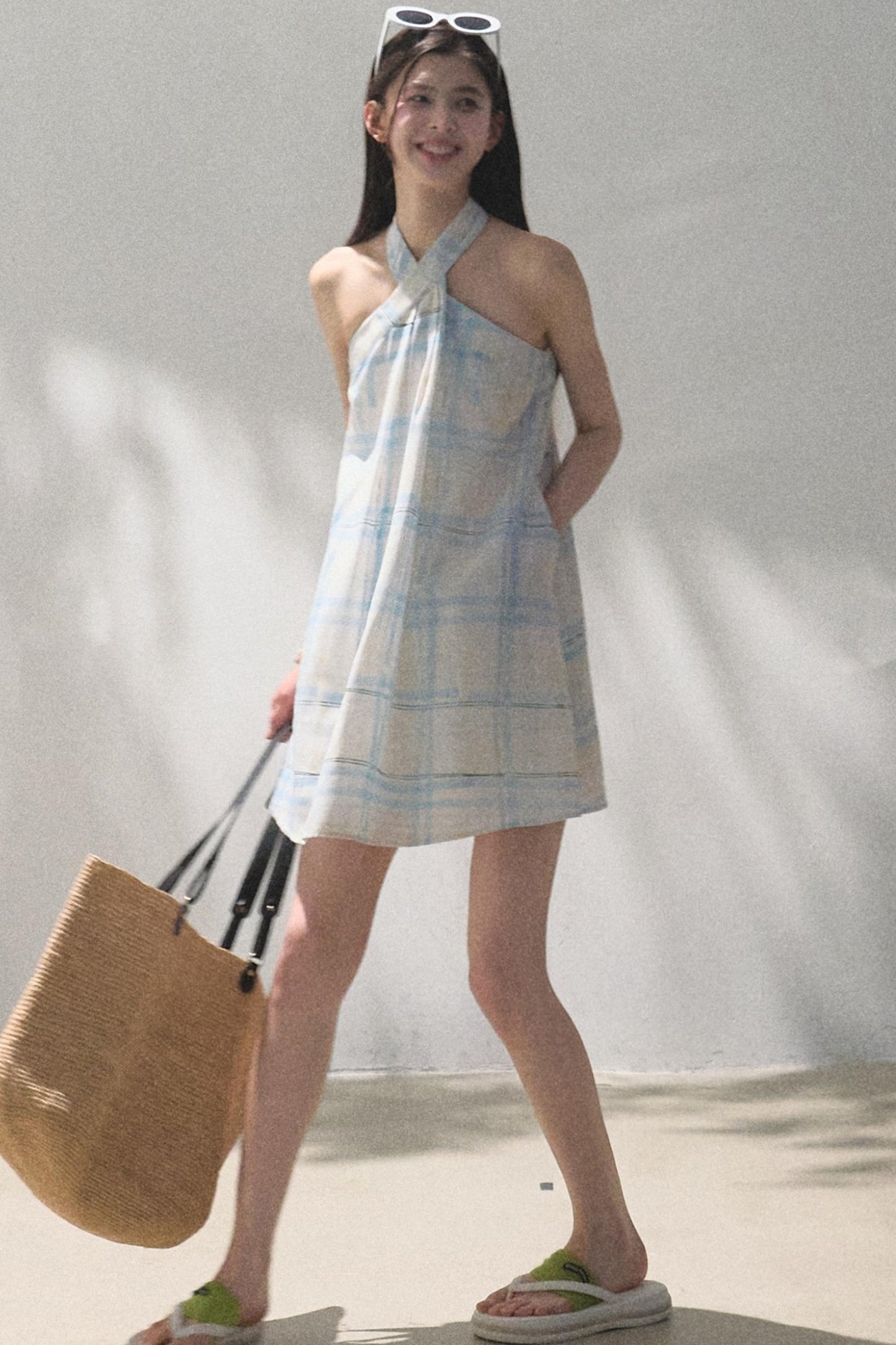 Linen Plaid Dress