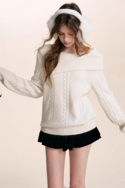 Velvet Pearl One-Shoulder Sweater