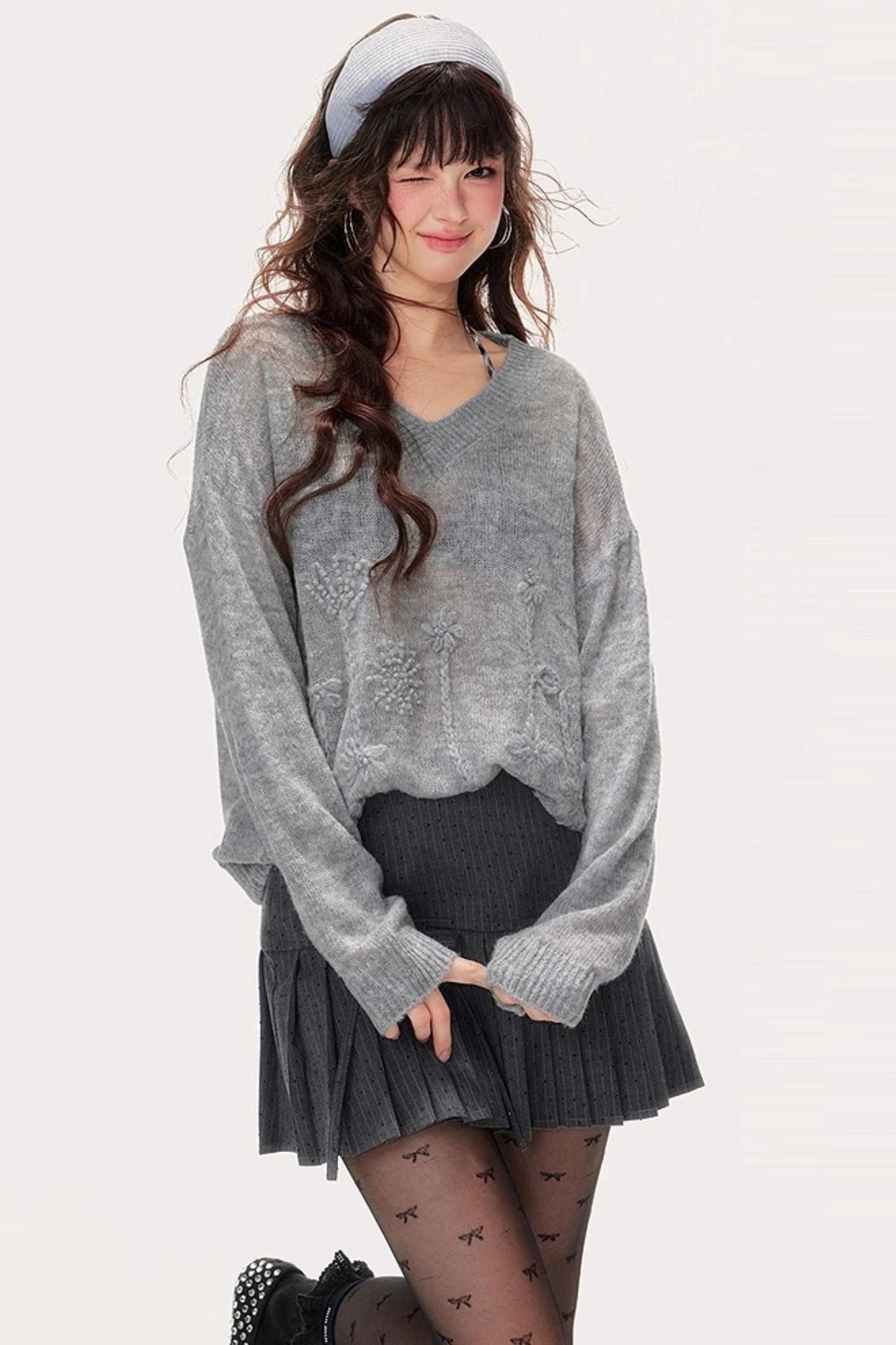 Cut-Out Knitted Sweater