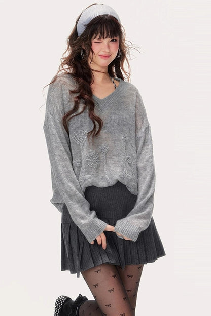 Cut-Out Knitted Sweater