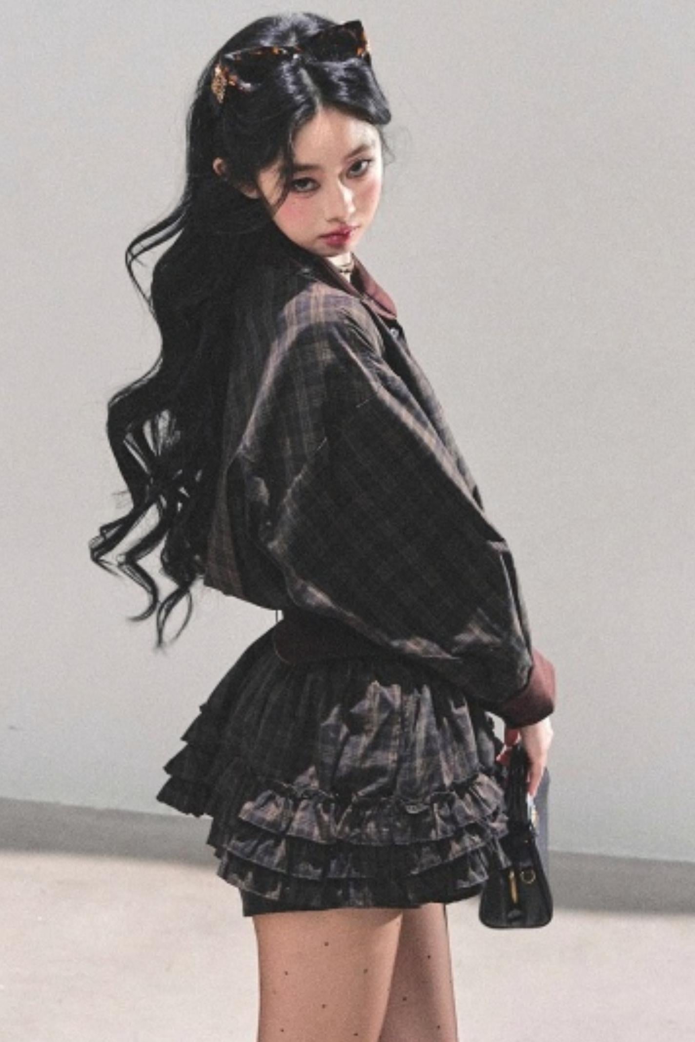 Sunset Trajectory Plaid Dress Set