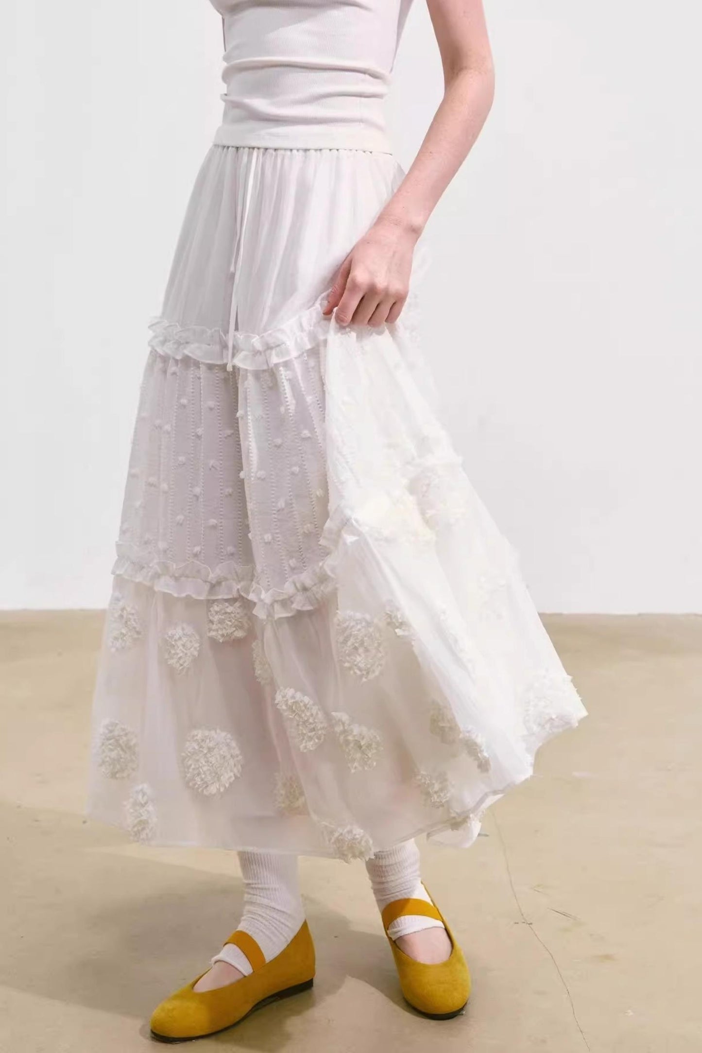 White Layered Halter Skirt