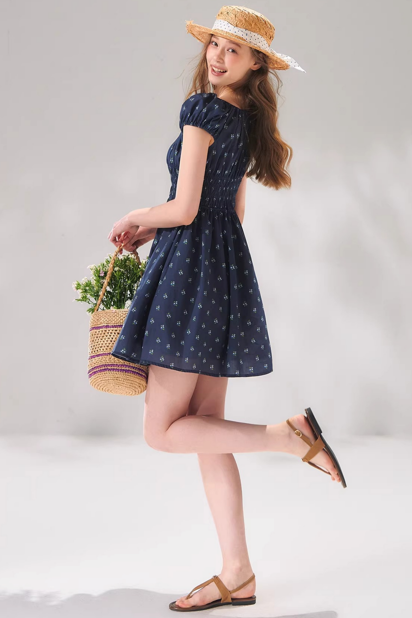 Floral Bow Long Dress