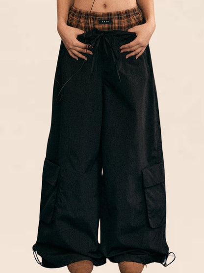 Natural Solid Color Casual Cropped Pants