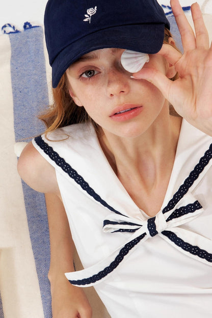 Navy Core Cotton Maxi Dress