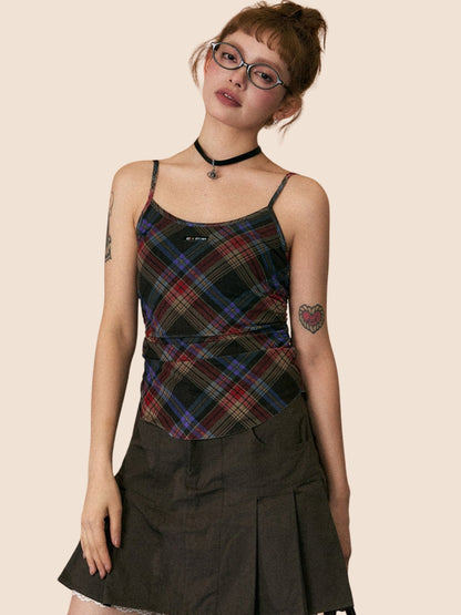 Retro Check Camisole Crop Top