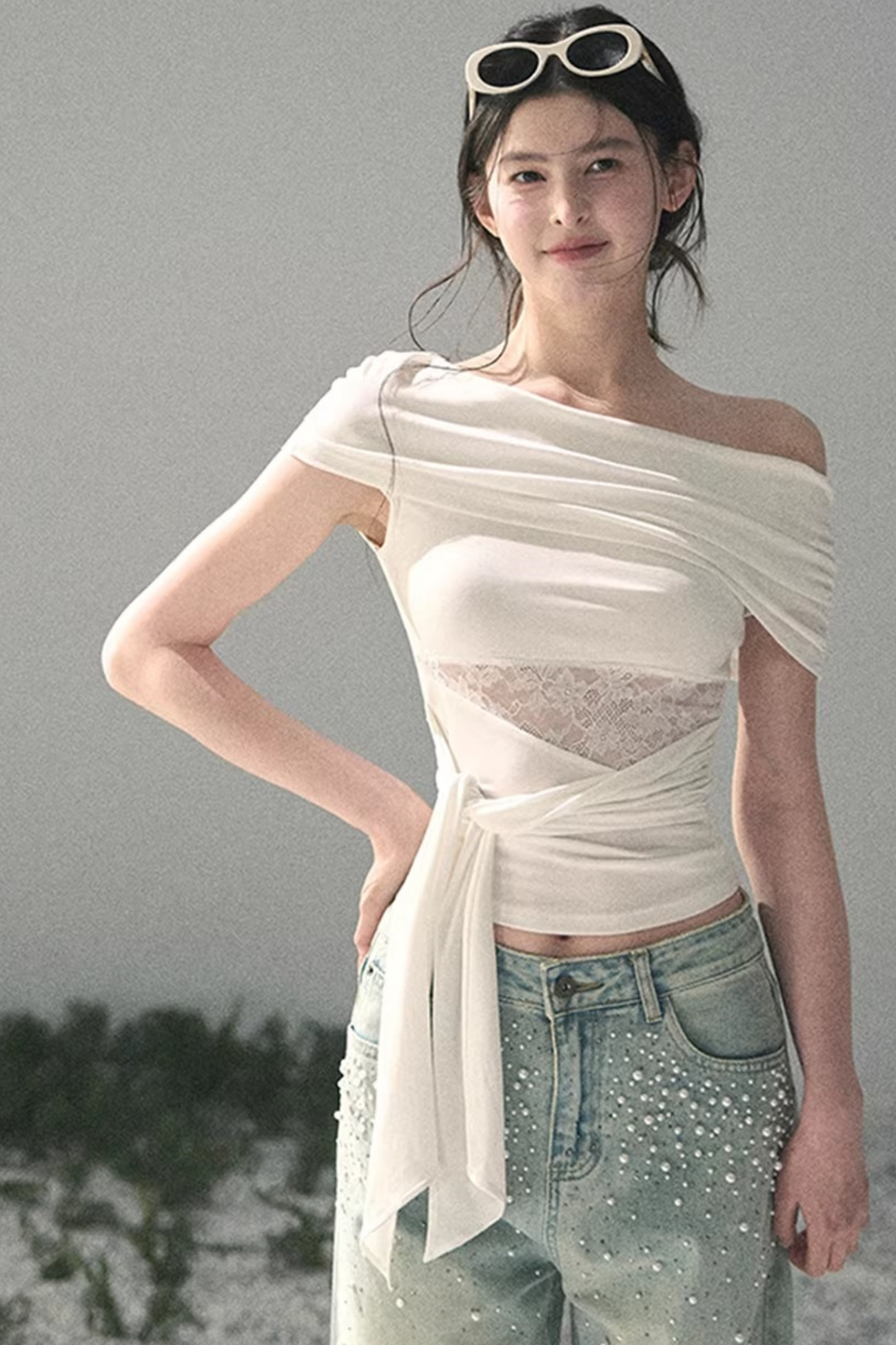 Asymmetrical Lace Top