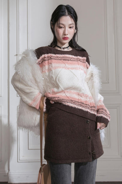 Sunset Gradient Knit Top & Skirt Set